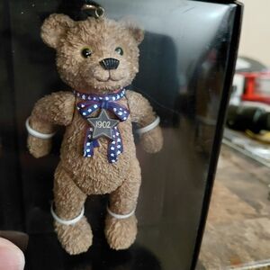 VINTAGE 100th Anniversary Teddy Bear Ornament Set 1902,1952 Patriotic Bears NEW